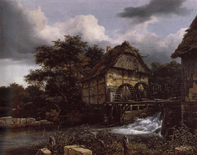 Jacob van Ruisdael Two Water Mills and an Open Sluice oil painting image